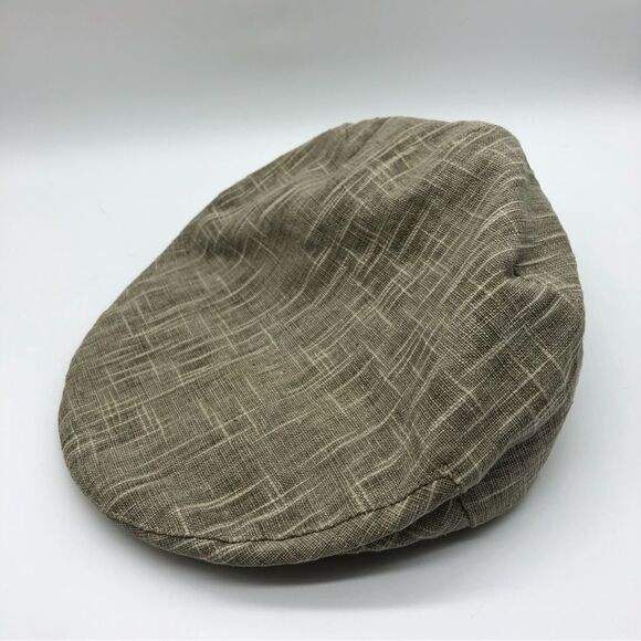 Country Gentleman Flat Top Duckbill Pub Cap Linen Blend Size Large Beige - Picture 3 of 6